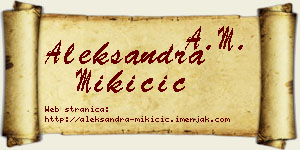 Aleksandra Mikičić vizit kartica